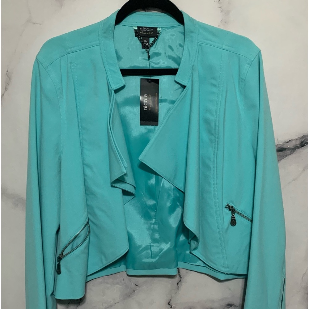 NWT Turquoise Nicole Miller Jacket